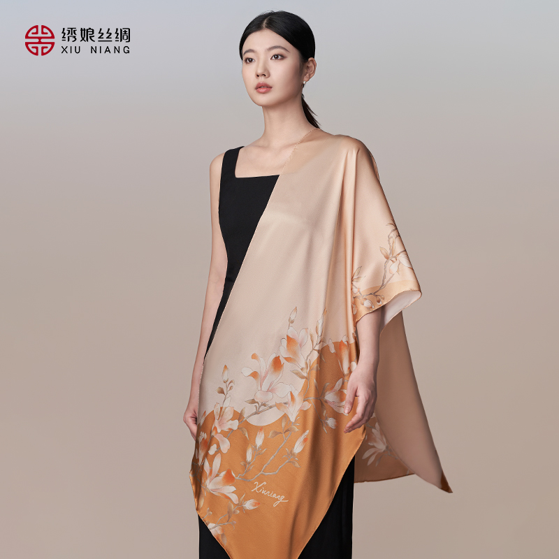 绣娘丝绸披肩女外搭真丝丝巾