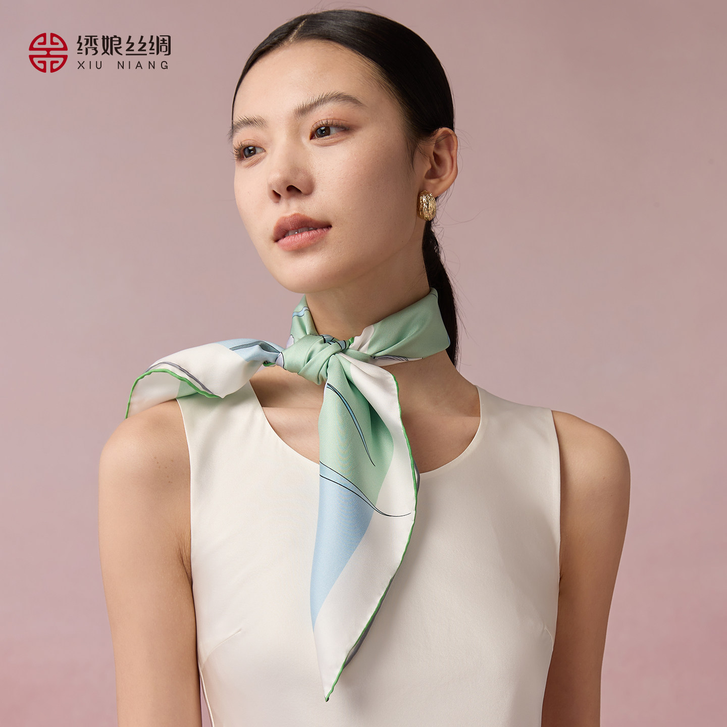 绣娘丝绸真丝丝巾新款方巾桑蚕丝披肩外搭送妈妈女友高级生日礼物