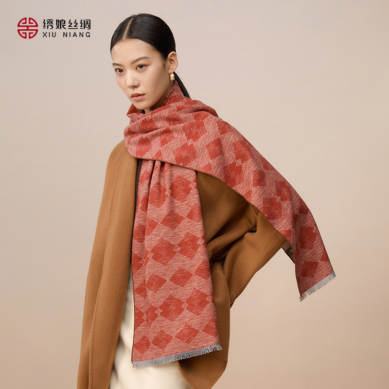 绣娘丝绸桑蚕丝真丝绒围巾