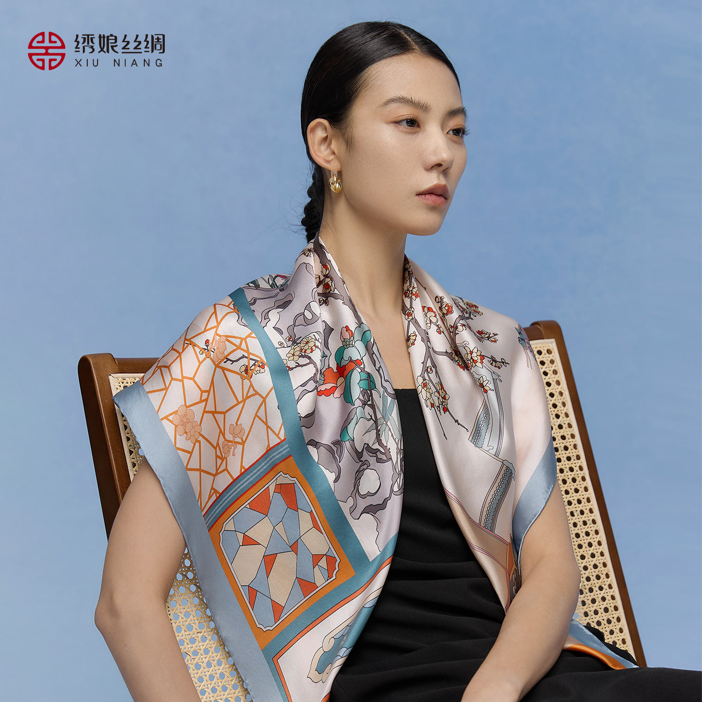 绣娘丝绸100%桑蚕丝真丝大方巾