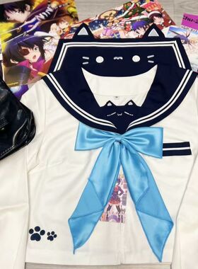 反派不中二懒喵原创jk套装制服水手服校园小猫咪学生装风日系可爱