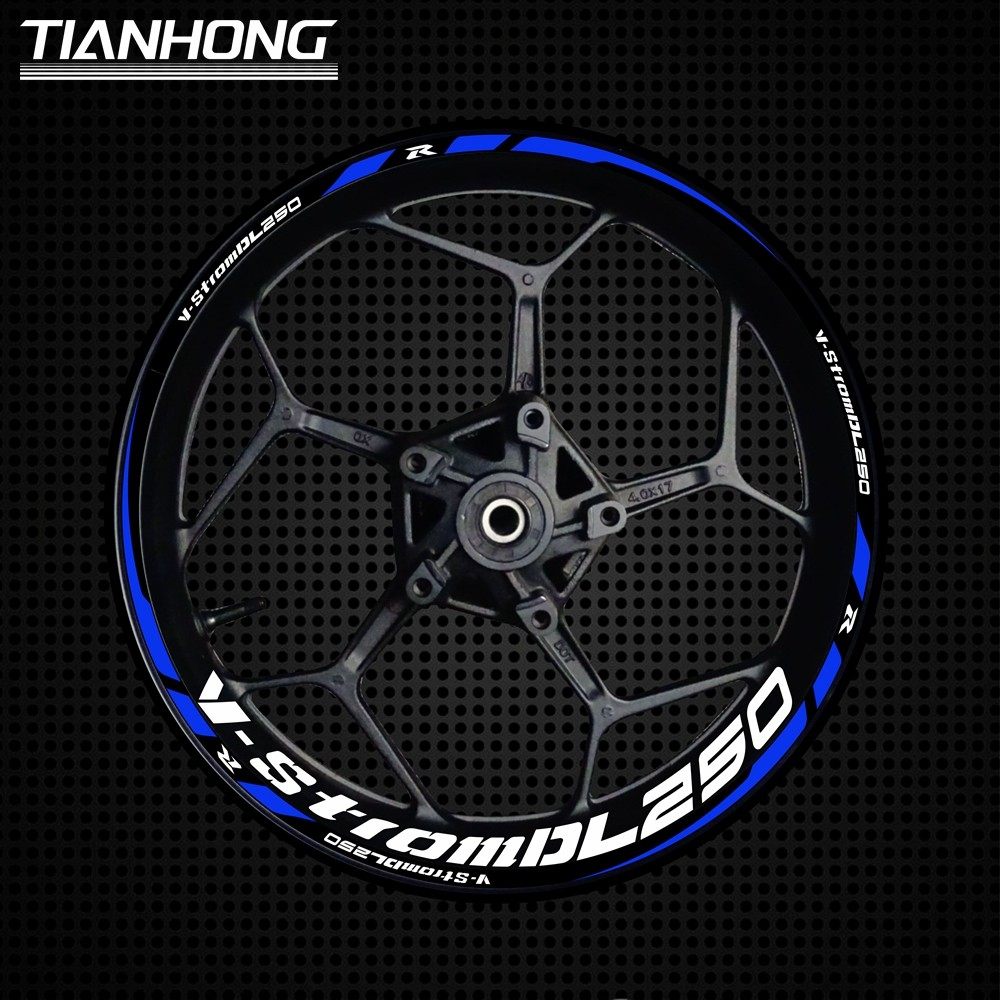 摩托车GSX250R GW250 DL250轮毂贴改装车轮毂框反光防水贴纸贴花