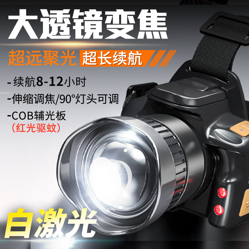 超长续航可变焦夜晚户外作业头灯