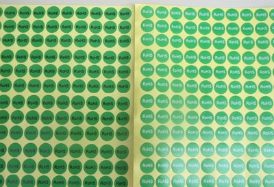 不干胶标签1.0cm RoHS圆形绿色环保标签 1000个
