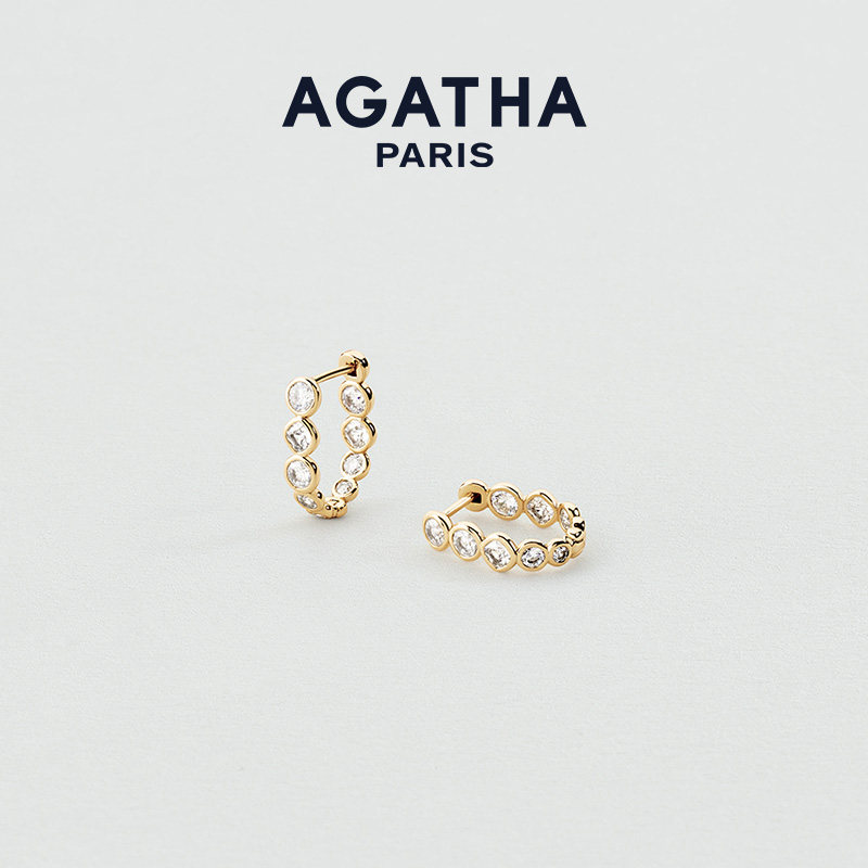 【新品】AGATHA/瑷嘉莎SAINT GERMAIN系列法式轻奢耳圈闪耀优雅