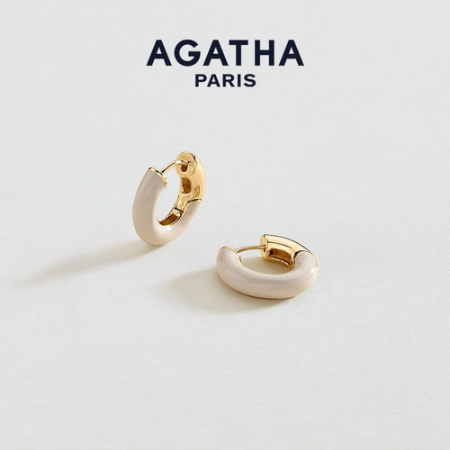 AGATHA/瑷嘉莎COLORFUL LEO里奥系列法式轻奢耳环小巧圆弧设计