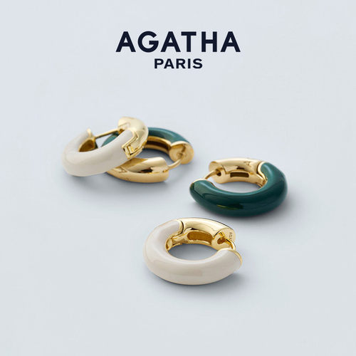 AGATHA/瑷嘉莎COLORFUL LEO里奥系列法式轻奢耳环小巧圆弧设计