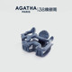 AGATHA 38礼物 瑷嘉莎丹宁牛仔系列发夹小狗抓夹鲨鱼夹法式
