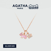 AGATHA 轻奢设计 瑷嘉莎缤纷奇缘系列小狗项链雪花皇冠巴黎时尚