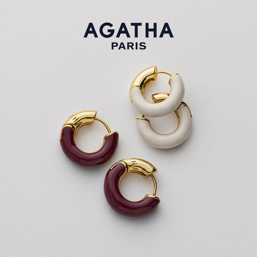 AGATHA/瑷嘉莎COLORFUL LEO里奥系列法式轻奢耳环小巧圆弧设计