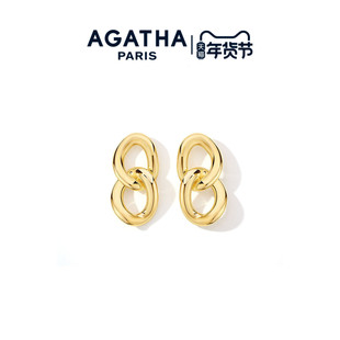 【新品】AGATHA/瑷嘉莎流金系列耳钉高级感独特耳饰法式新年礼物