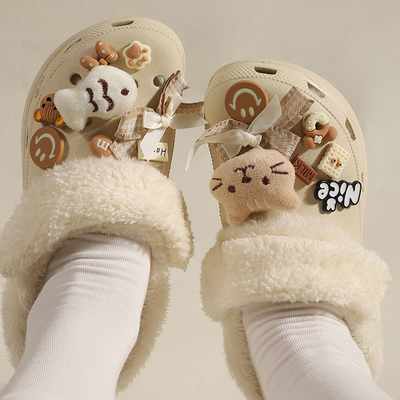 洞洞鞋冬季加绒内胆可拆卸棉套