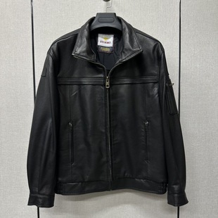 雷霆02式飞行员服头层山羊皮真皮皮衣男翻领短款大码夹克春秋外套