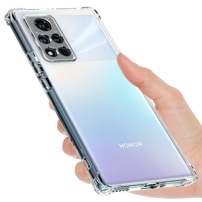 希凯适用荣耀V40手机壳防摔华为V40轻奢版保护套5G透明硅胶软壳新款气囊外壳全包边男女款潮个性创意简约支架