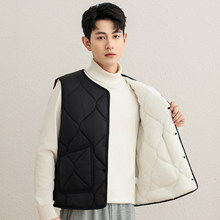 冬季新款羽绒棉马甲男款保暖背心加绒加厚青内胆学生打底贴身坎肩