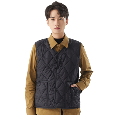 合身春秋冬按扣棉马甲背心男保暖
