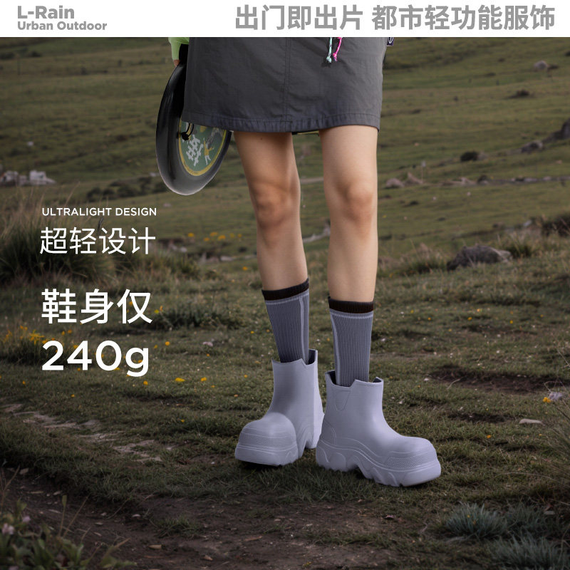 雨鞋女款冬季2026新款学生上学上班通勤时尚外穿防水耐磨防脏短靴