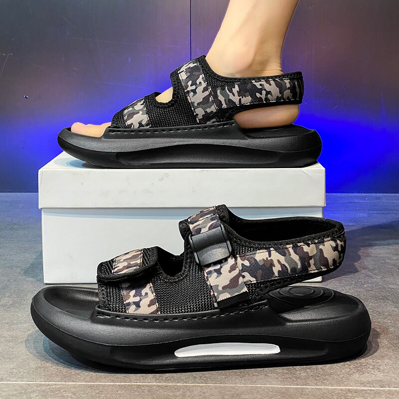 STEPPING ON SANDALS MENS SUMMER NON-SLIP WEAR CASUAL BEACH SANDALS MENS SPORTY DUAL-PURPOSE DRIVING TEENAGERS