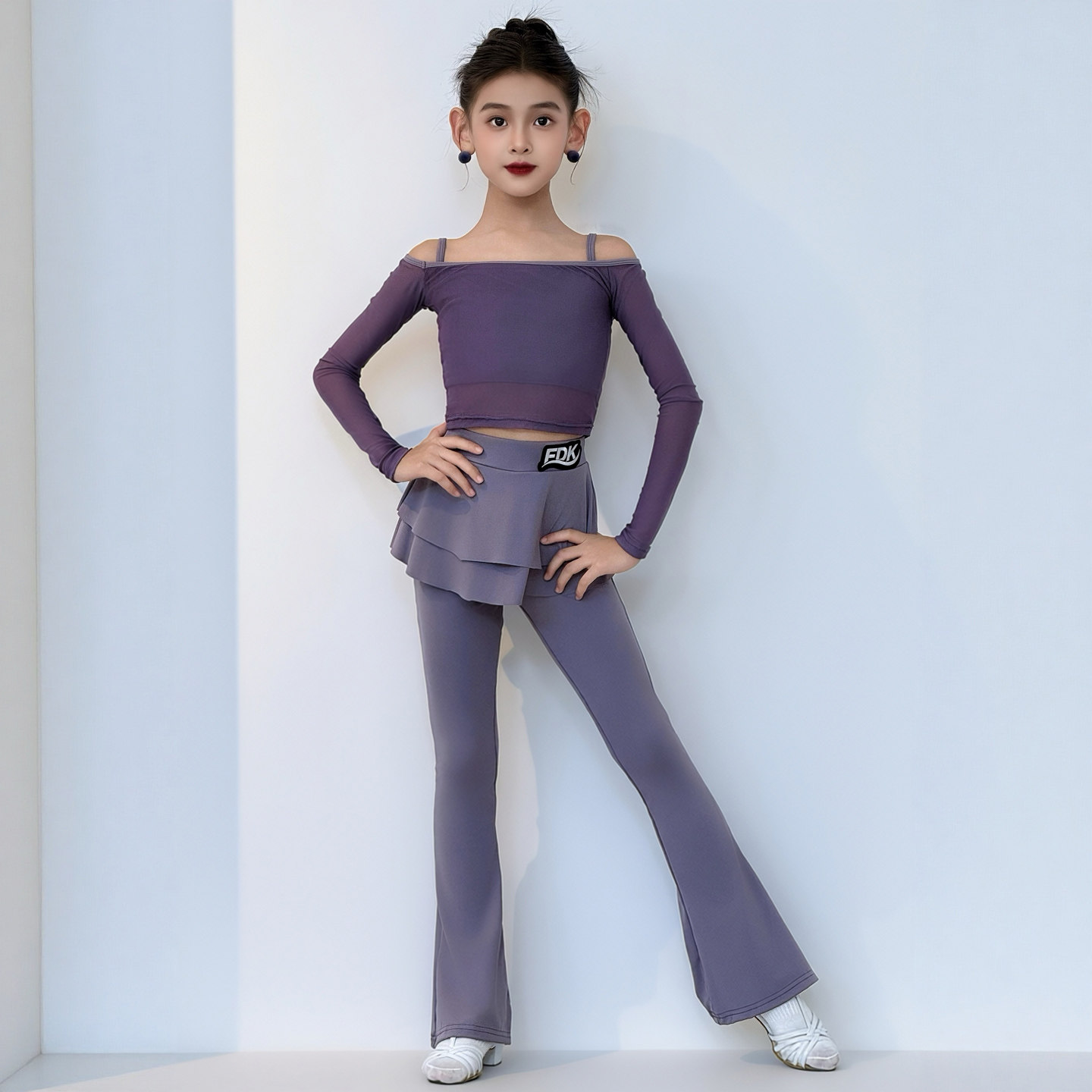 梵蒂恺儿童拉丁舞服2026新款演出服女长袖练功服舞蹈服拉丁裤套装
