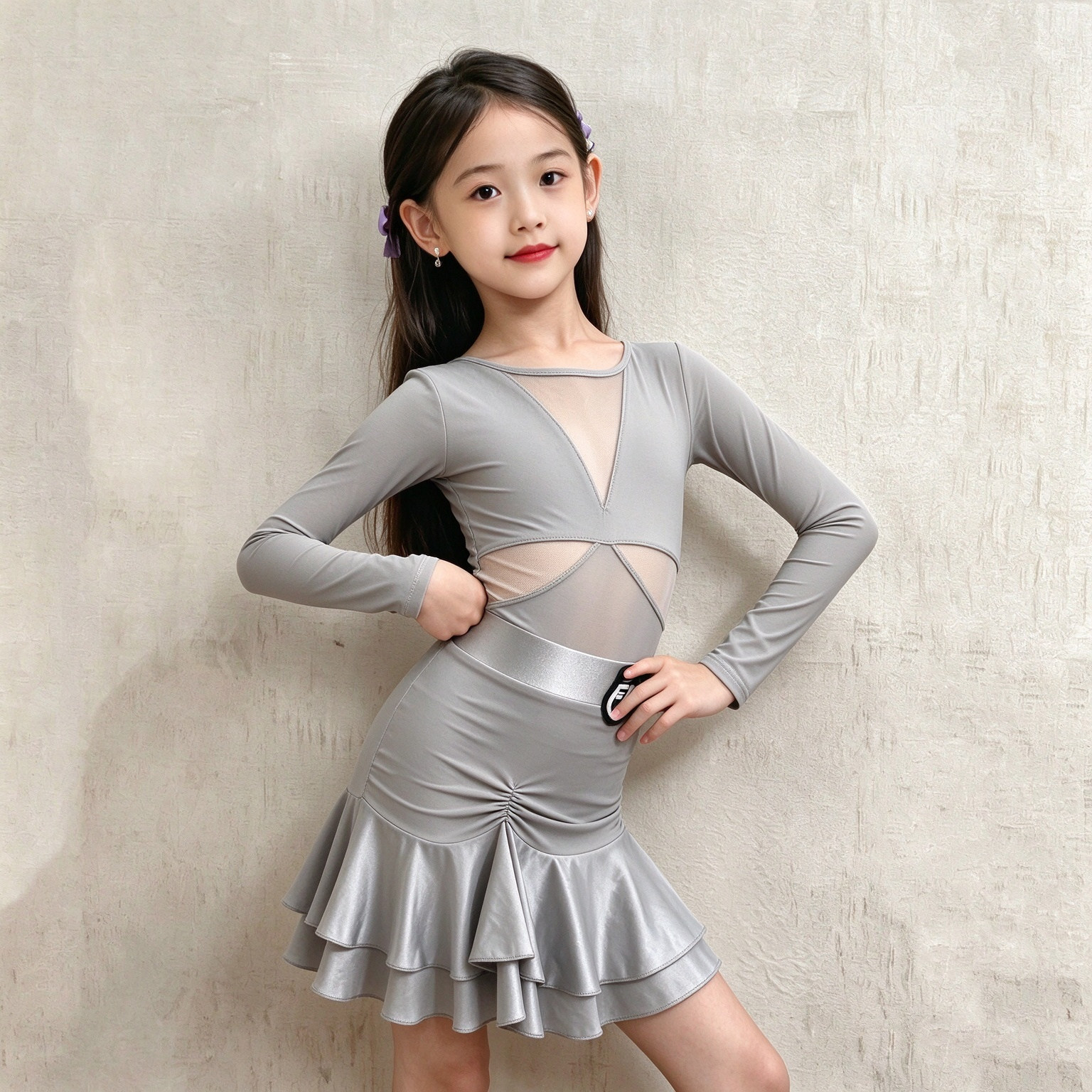 秋冬儿童拉丁舞服分体练功服表演