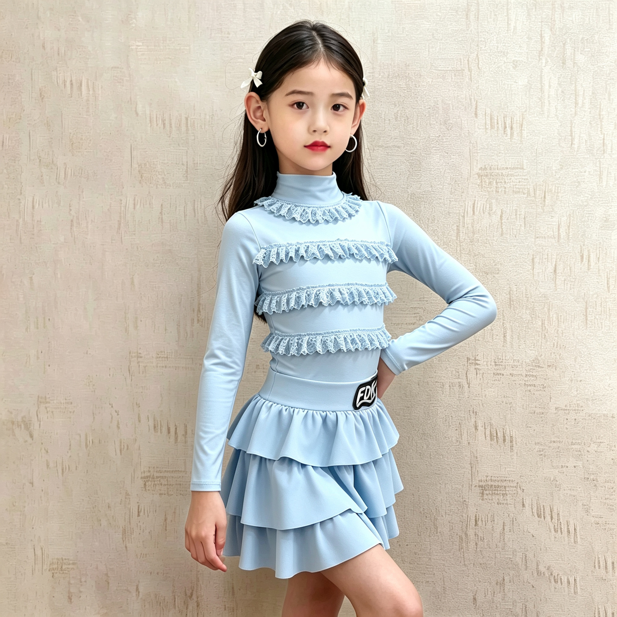 女童拉丁舞服练功服套装表演训练