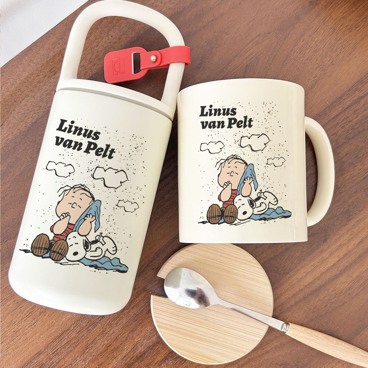 复古萌趣!史努比 Linus van Pelt 316不锈钢保温杯&马克杯组合