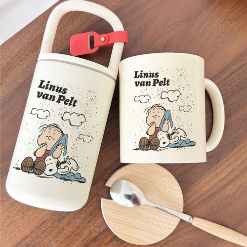 复古萌趣！史努比 Linus van Pelt 316不锈钢保温杯&马克杯组合