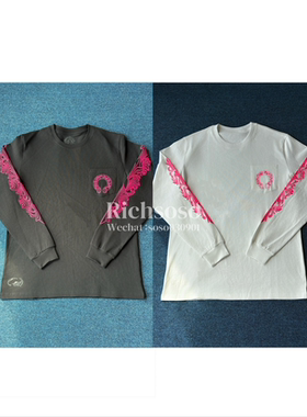【0色差天花顶】soso自主26ss粉色藤蔓印花Blackpink同款长袖T恤