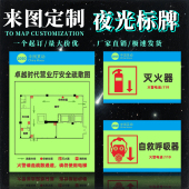 中国移动长余辉蓄光夜光牌定制消防安全逃生图酒店宾馆疏散指示图