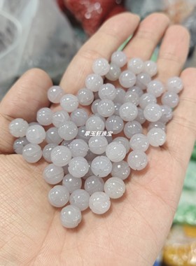 和田玉烟灰色玉髓莲花珠手工编织南瓜散珠珠diy配饰饰品手链项链