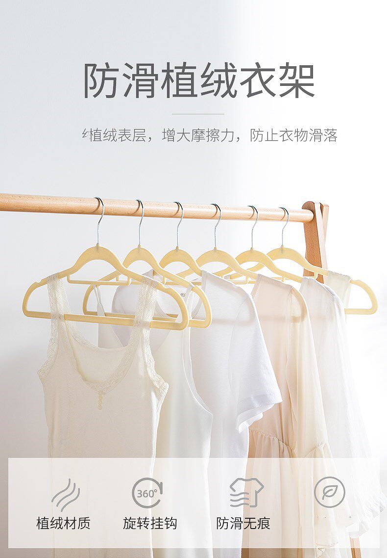 整理师专用防滑植绒衣架日式无痕收纳超薄透光省空间无异味42cm图片