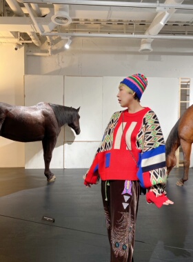 TENPALACE设计师集合店 penultimate 彩色条纹针织帽