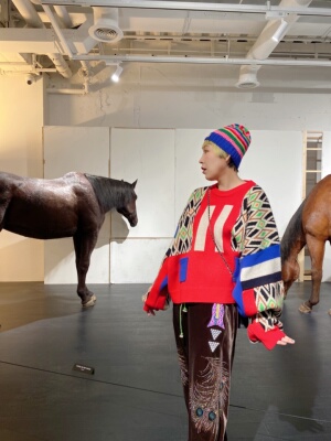 TENPALACE设计师集合店 penultimate 彩色条纹针织帽