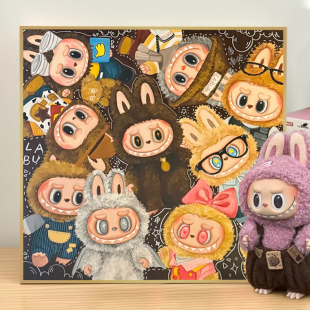 客厅卧室挂墙卡通手工DIY满钻高颜值十字绣 拉布布钻石画2025新款