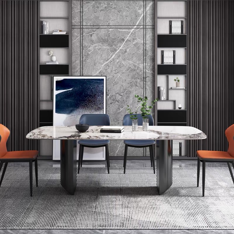 意式轻奢潘多拉亮光岩板长方形