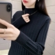 百搭打底衫 黑色半高领加厚保暖毛衣女士针织衫 上衣冬季 时尚 修身