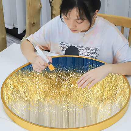 钻石画2024新款客厅满钻十字绣圆形卧室小件自己手工砖石贴画2025