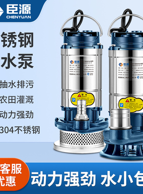 臣源潜水泵220v家用小型清污水泵高扬程抽水泵大流量农用灌溉水泵