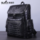 黑曼巴正品 纯手工泰国鳄鱼皮双肩背包商务出差旅行大容量休闲真皮