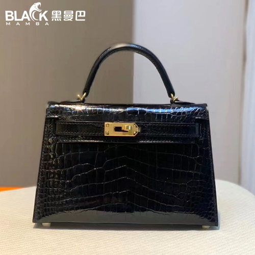 高光MINI凯莉二代鳄鱼皮
