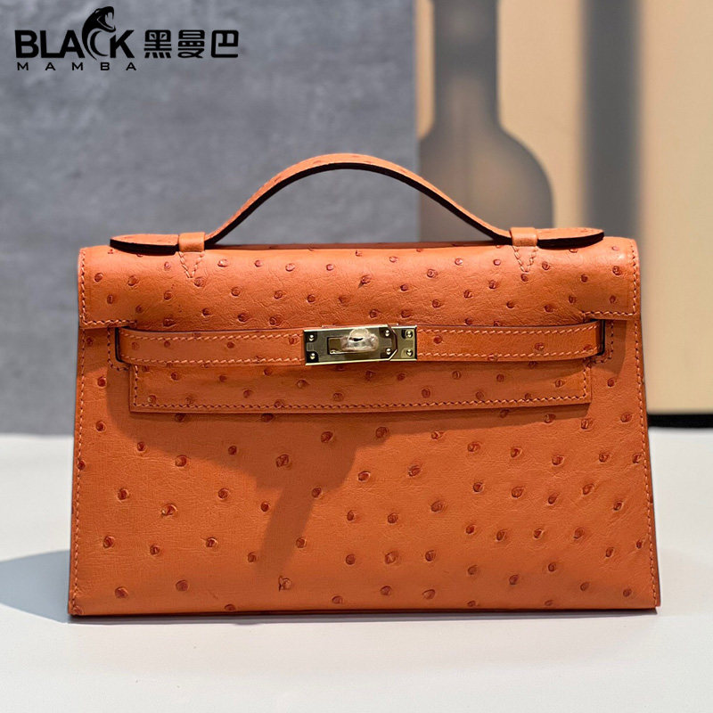 极度紫橙色进口鸵鸟皮mini凯莉一代22CM女士手拿手挽包手工缝女包,箱包皮具/热销女包/男包,手拿包,淘宝优惠券,粉丝福利购,淘宝优惠卷