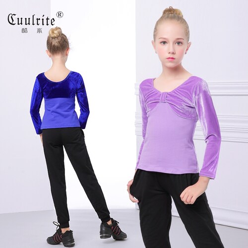 女童舞蹈服练功服长袖金丝绒清仓