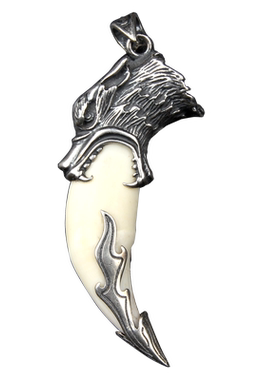 项链藏獒纯银饰品真黑狗牙