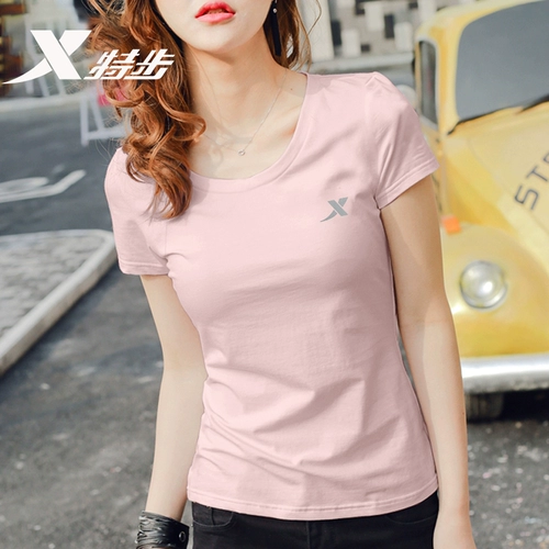 Xtep, летняя тонкая дышащая шелковая быстросохнущая футболка с коротким рукавом, для бега