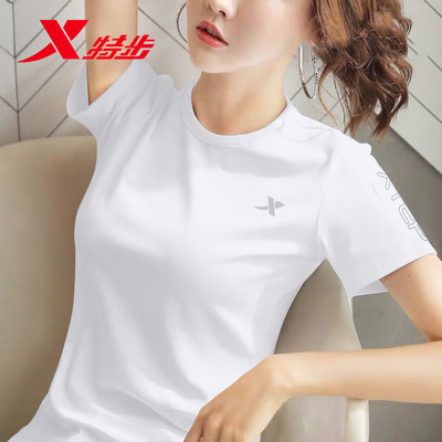 特步吸湿速干短袖女半袖运动上衣