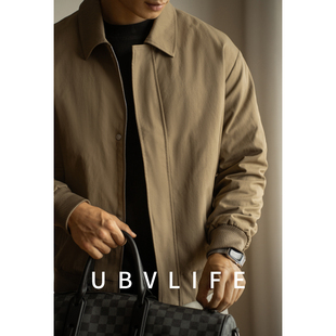 UBV美式翻领工装夹克外套男士2026秋冬保暖短款羽绒服宽松开衫男
