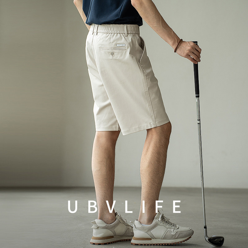老钱风天丝棉零感垂顺直筒五分裤男士2026夏季凉感通勤休闲短裤男 老钱风实拍商品图