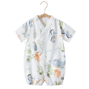 贝肽斯官方旗舰店贝肽斯婴儿衣服夏季薄款连体衣短袖竹棉纱布新生幼儿宝宝哈衣睡衣
