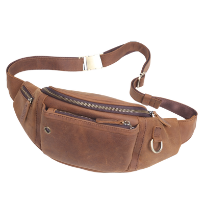 疯马手机复古休闲潮款牛皮腰包