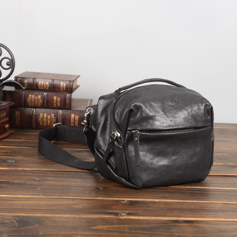 植鞣牛皮单肩斜挎手提包